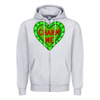 Heather Grey valentine's day hearts Zipper Hoodie - FaDigitalArtStudio