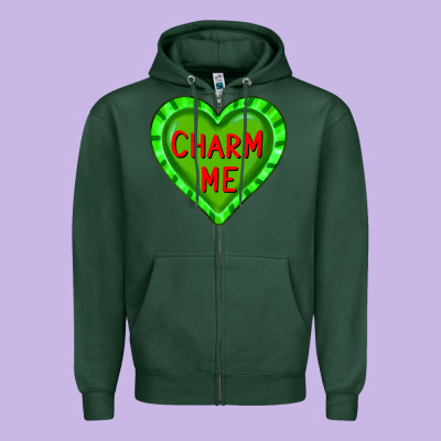 Valentine's Day Hearts Zipper Hoodie Designed By Fadigitalartstudio