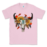 Bubblegum Pink Fall Bull Skull Classic Tee - RanaPortraitStore