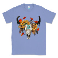 Colony Blue Fall Bull Skull Classic Tee - RanaPortraitStore