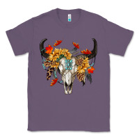 Lavender Fall Bull Skull Classic Tee - RanaPortraitStore