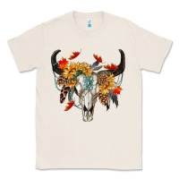 Natural Fall Bull Skull Classic Tee - RanaPortraitStore