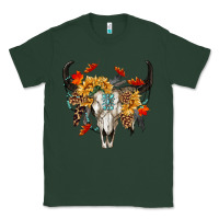 Sports Green Fall Bull Skull Classic Tee - RanaPortraitStore