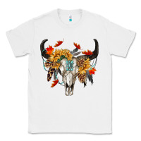 White Fall Bull Skull Classic Tee - RanaPortraitStore