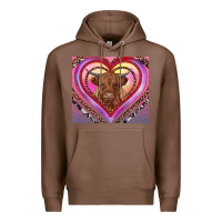 Chestnut highland cow valentine's day Premium Hoodie - RanaPortraitStore