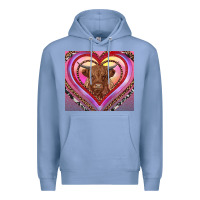 Colony Blue highland cow valentine's day Premium Hoodie - RanaPortraitStore