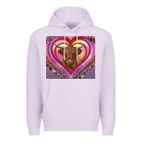 Lilac highland cow valentine's day Premium Hoodie - RanaPortraitStore