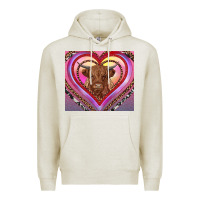 Oatmeal Heather highland cow valentine's day Premium Hoodie - RanaPortraitStore