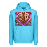 Ocean Blue highland cow valentine's day Premium Hoodie - RanaPortraitStore