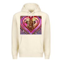 Sandshell highland cow valentine's day Premium Hoodie - RanaPortraitStore