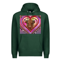 Sports Green highland cow valentine's day Premium Hoodie - RanaPortraitStore