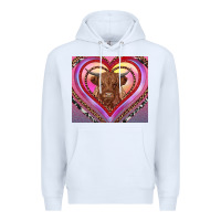 White highland cow valentine's day Premium Hoodie - RanaPortraitStore