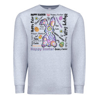 Heather Grey Happy Easter Premium Sweatshirt - CowhideDigitalArt