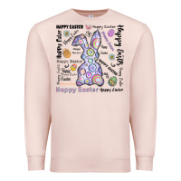 Pale Pink Happy Easter Premium Sweatshirt - CowhideDigitalArt