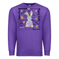 Purple Happy Easter Premium Sweatshirt - CowhideDigitalArt