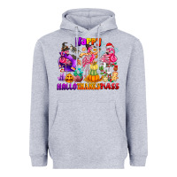 Heather Grey Happy Hallo Thanks Mas Heavyweight Hoodie - CowhideDigitalArt