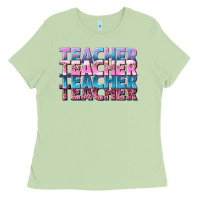 Matcha teacher stacked Ladies Tee - NancyCooperArtShop