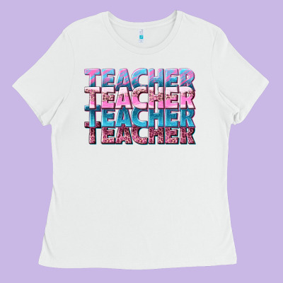 Teacher Stacked Ladies Tee Designed By Nancycooperartshop