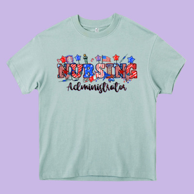 4th Of July Nursing Administrator Heavy Core Tee Designed By Nancycooperartshop