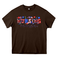 Chocolate Brown 4th of july nursing administrator Heavy Core Tee - NancyCooperArtShop