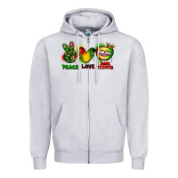 Heather Grey peace love juneteenth Zipper Hoodie - FaDigitalArtStudio