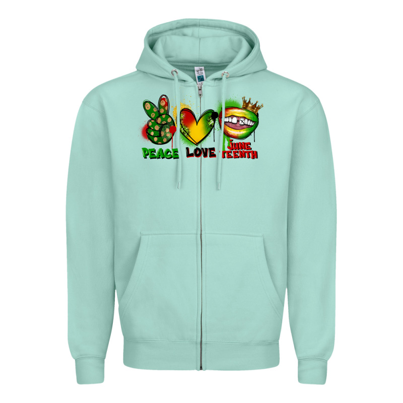 Peace Love Juneteenth Zipper Hoodie by FaDigitalArtStudio | Teevron