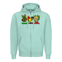 Seafoam peace love juneteenth Zipper Hoodie - FaDigitalArtStudio