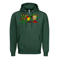 Sports Green peace love juneteenth Zipper Hoodie - FaDigitalArtStudio