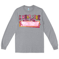 Heather Grey Personalized i wear pink for my Long Sleeve Tee - texasbilliewilder