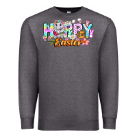 Charcoal Heather Happy Easter Premium Sweatshirt - CowhideDigitalArt