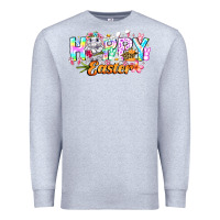 Heather Grey Happy Easter Premium Sweatshirt - CowhideDigitalArt