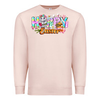 Pale Pink Happy Easter Premium Sweatshirt - CowhideDigitalArt