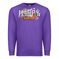 Purple Happy Easter Premium Sweatshirt - CowhideDigitalArt