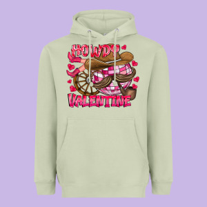 Howdy Valentine Heavyweight Hoodie Designed By Cowhidedigitalart