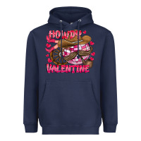 Navy Howdy Valentine Heavyweight Hoodie - CowhideDigitalArt