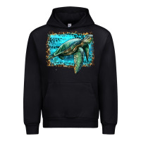 Black sea turtle with background Urban Hoodie - Artiststas