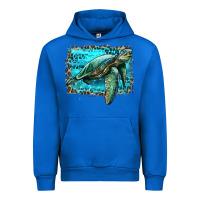Cobalt sea turtle with background Urban Hoodie - Artiststas
