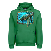 Emerald sea turtle with background Urban Hoodie - Artiststas