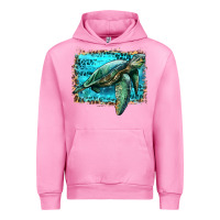Fuchsia Pink sea turtle with background Urban Hoodie - Artiststas