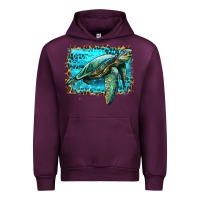Mauve Wine sea turtle with background Urban Hoodie - Artiststas