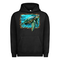 Pigment Black sea turtle with background Urban Hoodie - Artiststas