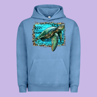 Sea Turtle With Background Urban Hoodie Designed By Artiststas
