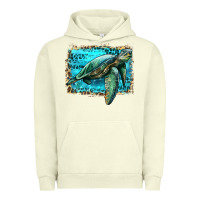 Pigment Pistachio sea turtle with background Urban Hoodie - Artiststas