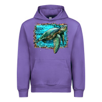 Tulip sea turtle with background Urban Hoodie - Artiststas