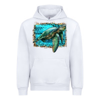 White sea turtle with background Urban Hoodie - Artiststas