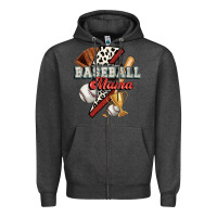 Charcoal Heather baseball mama Zipper Hoodie - FaDigitalArtStudio