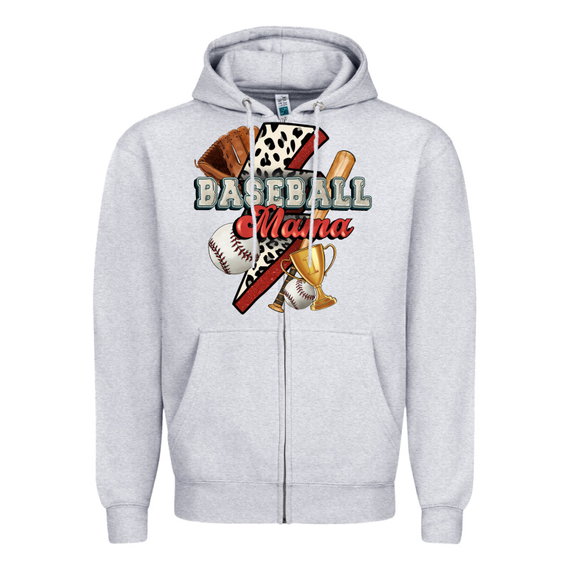 Baseball Mama Zipper Hoodie by FaDigitalArtStudio | Teevron