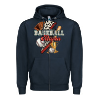 Navy baseball mama Zipper Hoodie - FaDigitalArtStudio