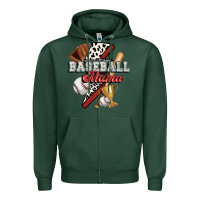 Sports Green baseball mama Zipper Hoodie - FaDigitalArtStudio