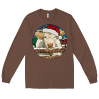 Chestnut Charolais Cow Christmas Long Sleeve Tee - RanaPortraitStore